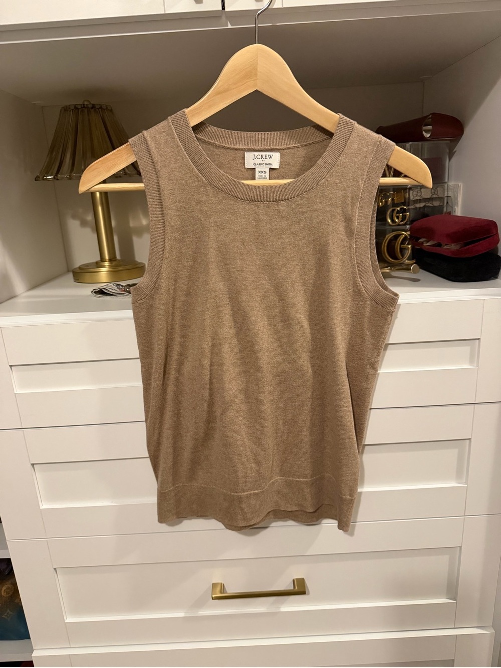 J. Crew Women's Camel Beige Sleeveless Knit Tank